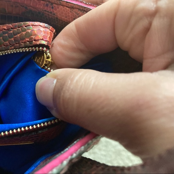 AUTH FENDI VINTAGE TAPESTRY FLORAL BEADED TEXTURED JEWELED SNAKE MINI TOTE BAG!! - Picture 11 of 14